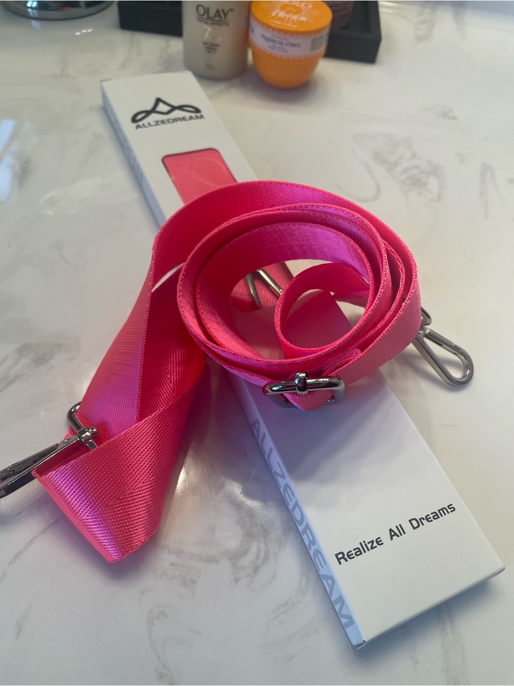 Pink  Crossbody Strap - Bright Hot Pink Adjustable Shoulder Strap